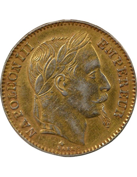 Napoléon III 20 francs Platine dorée 1869 BB Strasbourg