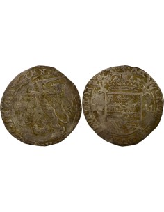 Pays-Bas Espagnol Felipe IV au Lion 1 escalin Argent 1641 Tournai