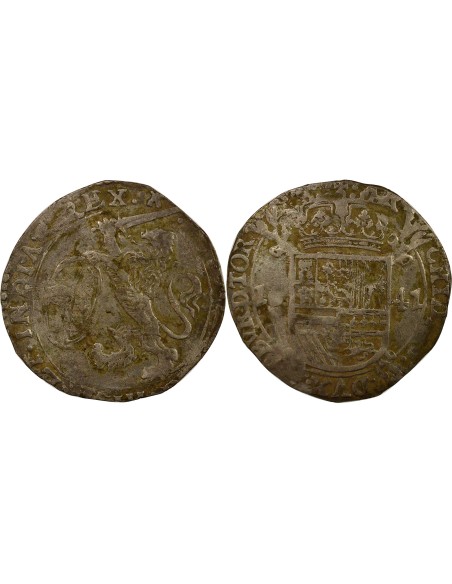 Pays-Bas Espagnol Felipe IV au Lion 1 escalin Argent 1641 Tournai