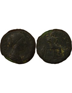 Rome Empire Lucille Fecunditas 1 sesterce Laiton 166-169 R Rome