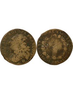 Louis XVI Au Faisceau 12 denier Métal de Cloche 1792 H La Rochelle