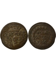 Etats Italiens Pascal Paoli 4 soldi Billon 1766 Murato