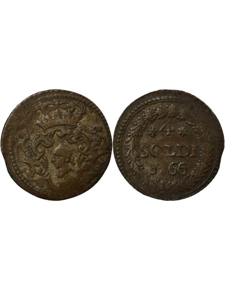 Etats Italiens Pascal Paoli 4 soldi Billon 1766 Murato