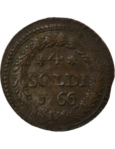 Etats Italiens Pascal Paoli 4 soldi Billon 1766 Murato