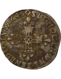 Louis XIV 1/4 ecu Argent 1646 T Nantes 2
