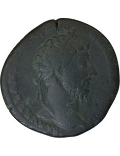 Rome Empire Marc Aurèle Victoire sur les Parthes 1 sesterce Laiton 166 R Rome 2