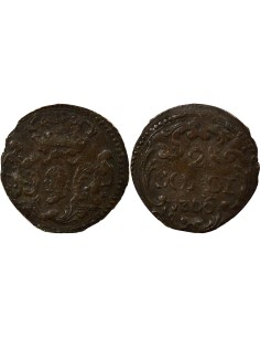 Etats Italiens Pascal Paoli 2 soldi Billon 1766 Murato