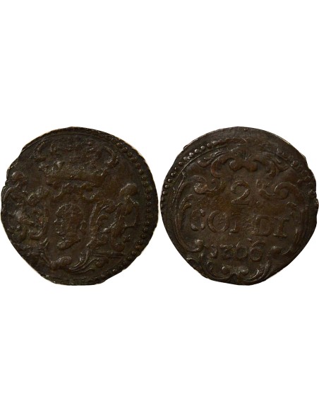 Etats Italiens Pascal Paoli 2 soldi Billon 1766 Murato