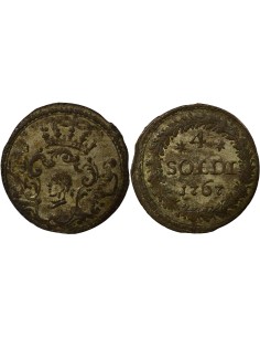 Etats Italiens Pascal Paoli 4 soldi Billon 1767 Murato