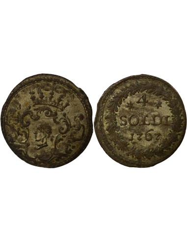 Etats Italiens Pascal Paoli 4 soldi Billon 1767 Murato