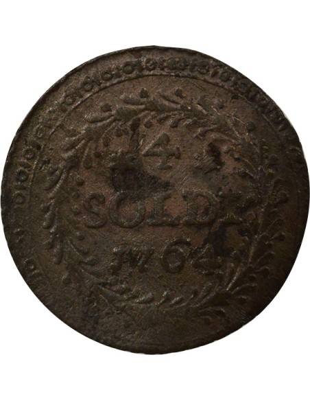 Etats Italiens Pascal Paoli 4 soldi Billon 1764 Murato