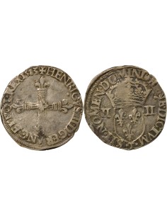 Henri III 1/4 ecu Argent 1583 T Nantes