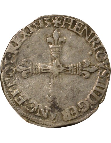 Henri III 1/4 ecu Argent 1583 T Nantes