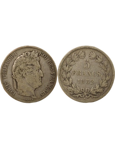 Louis-Philippe Ier Tr. en Relief 5 francs Argent 1832 T Nantes