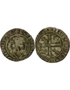 Duché de Bretagne  Jean IV de Bretagne 1 blanc guénar Argent 1385-1417 T Nantes