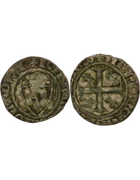 Duché de Bretagne  Jean IV de Bretagne 1 blanc guénar Argent 1385-1417 T Nantes