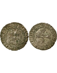 Duché de Bretagne François II de Bretagne A la Targe 1 blanc Billon 1458-1488 T Nantes