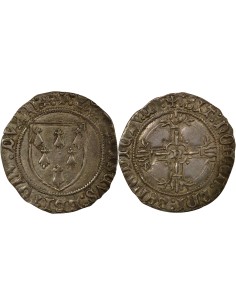 Duché de Bretagne François II de Bretagne A l'Ecu 1 gros Argent 1474-1484 T Nantes