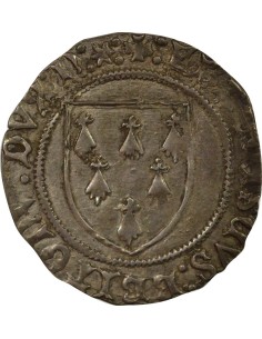Duché de Bretagne François II de Bretagne A l'Ecu 1 gros Argent 1474-1484 T Nantes 2