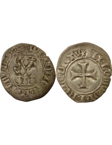 Duché de Bretagne Jean V dit le Sage à la Targe 1 blanc Billon 1434-1442 9 Rennes