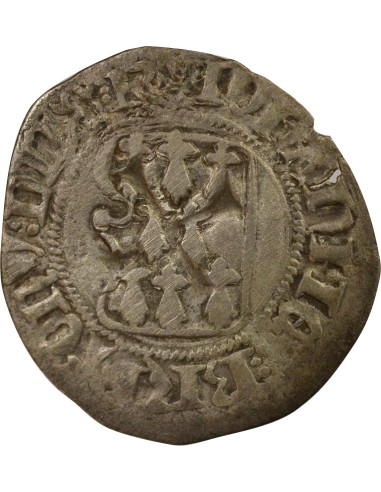 Duché de Bretagne Jean V dit le Sage à la Targe 1 blanc Billon 1434-1442 9 Rennes