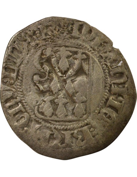 Duché de Bretagne Jean V dit le Sage à la Targe 1 blanc Billon 1434-1442 9 Rennes