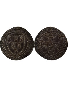 Duché de Bretagne François II de Bretagne A l'Ecu 1 gros Argent 1474-1484 T Nantes
