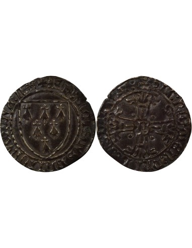 Duché de Bretagne François II de Bretagne A l'Ecu 1 gros Argent 1474-1484 T Nantes