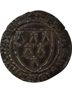 Duché de Bretagne François II de Bretagne A l'Ecu 1 gros Argent 1474-1484 T Nantes 2