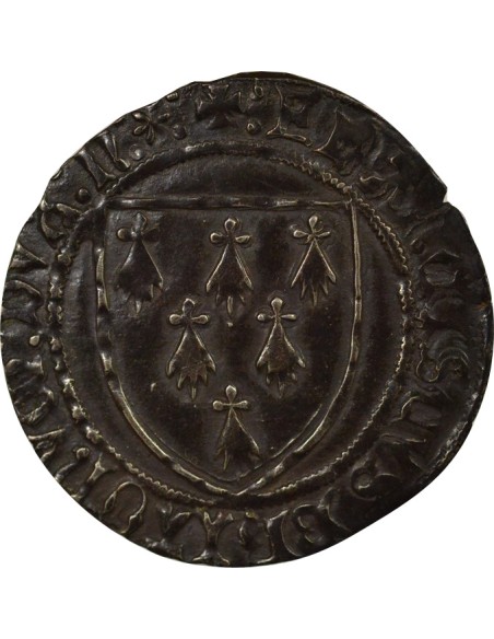 Duché de Bretagne François II de Bretagne A l'Ecu 1 gros Argent 1474-1484 T Nantes