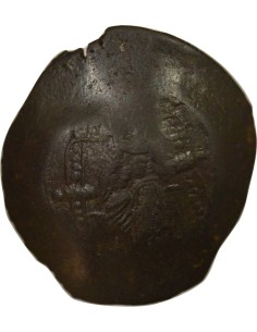Empire Byzantin Isaac II Ange 1 aspron trachy Billon 1185 - 1195 Constantinople 2