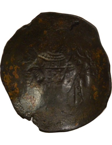 Empire Byzantin Isaac II Ange 1 aspron trachy Billon 1185 - 1195 Constantinople