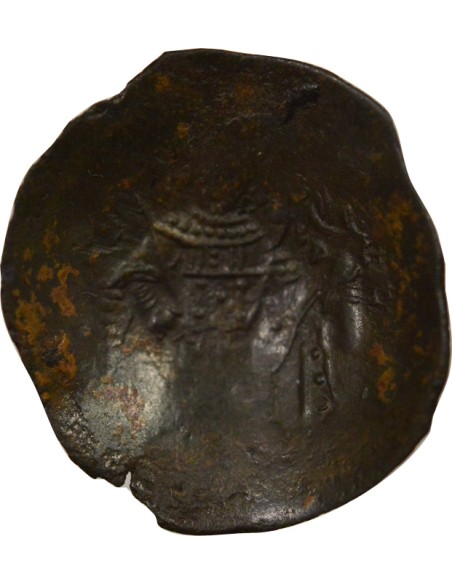 Empire Byzantin Isaac II Ange 1 aspron trachy Billon 1185 - 1195 Constantinople