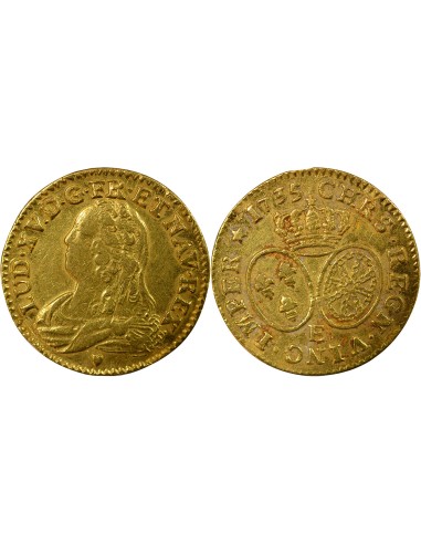 Louis XV au Buste Habillé 1 louis d'or Or 1735 E Tours