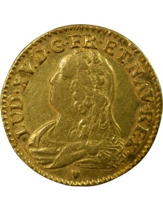 Louis XV au Buste Habillé 1 louis d'or Or 1735 E Tours 2