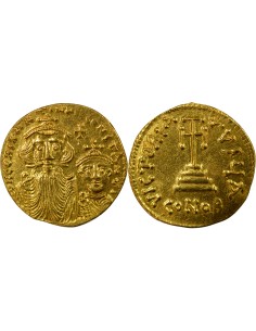 Empire Byzantin Constant II Héraclius Classe IVa 1 solidus Or 654-659 Constantinople