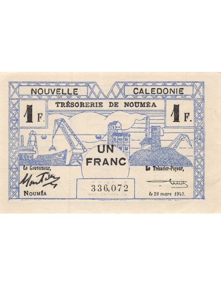 Nle Calédonie 1 franc 1943