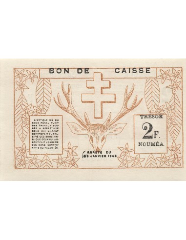 Nle Calédonie 2 francs 1943