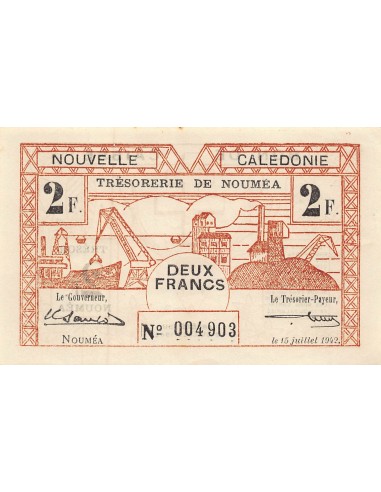 Nle Calédonie 2 francs 1942