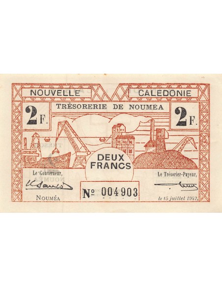 Nle Calédonie 2 francs 1942