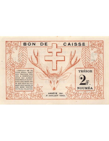 Nle Calédonie 2 francs 1942