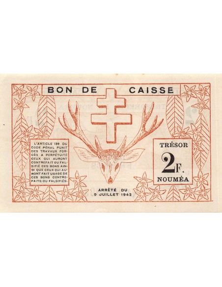 Nle Calédonie 2 francs 1942