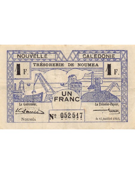 Nle Calédonie 1 franc 1942
