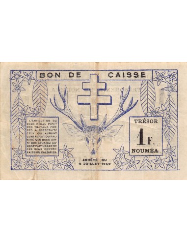 Nle Calédonie 1 franc 1942