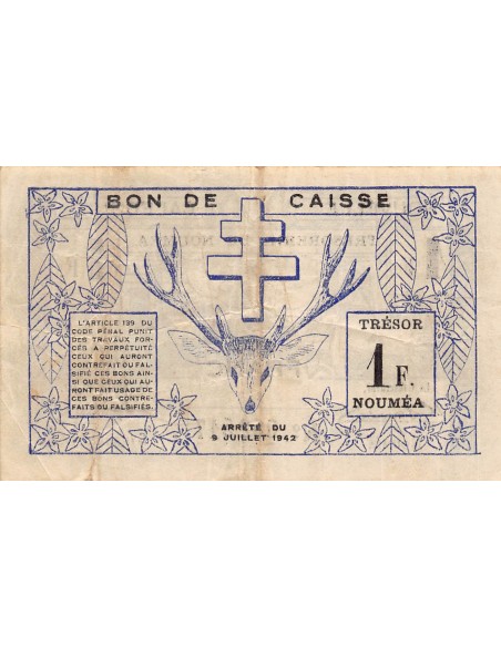 Nle Calédonie 1 franc 1942