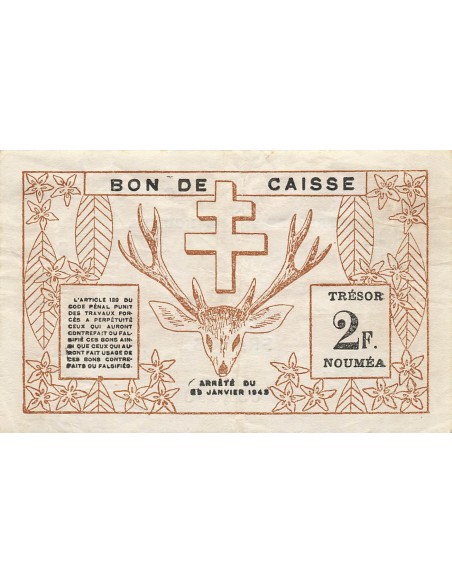 Nle Calédonie 2 francs 1943