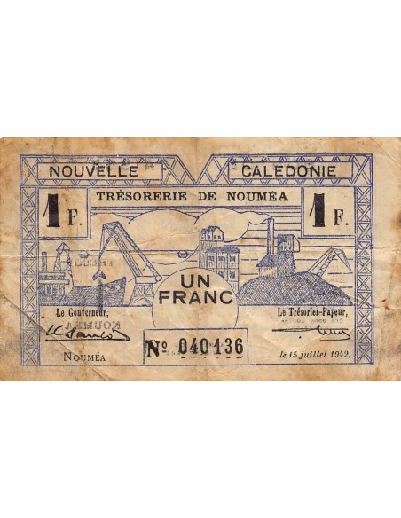 Nle Calédonie 1 franc 1942