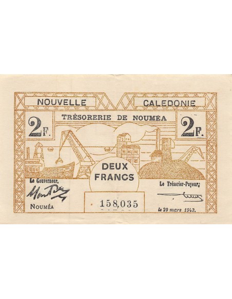 Nle Calédonie 2 francs 1943