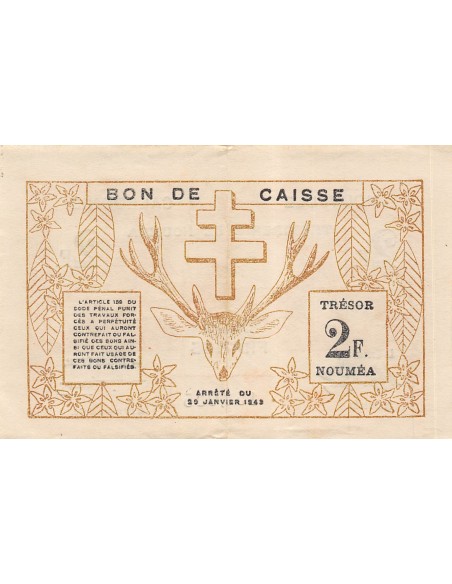 Nle Calédonie 2 francs 1943