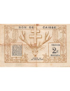 Nle Calédonie 2 francs 1943 2